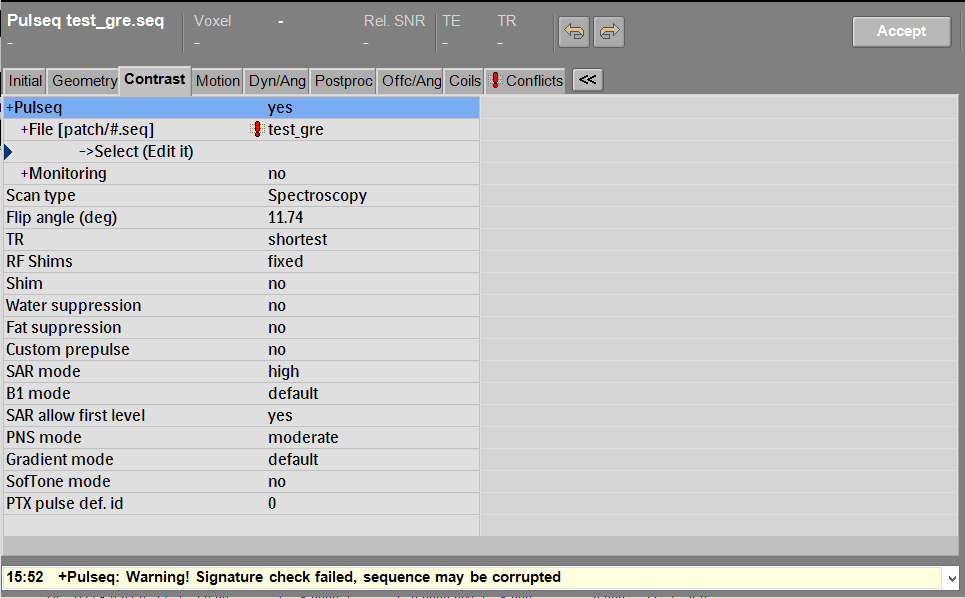 Conflict exam due to checksum